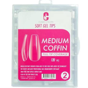 Soft Gel Full Tips Medium Coffin - 120 Pcs