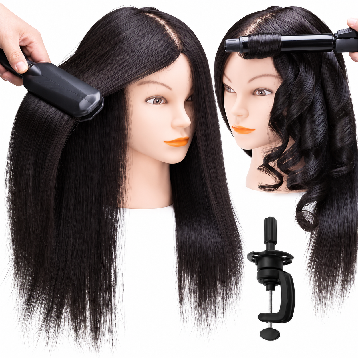 Cabeza De Estudio Cabello Natural