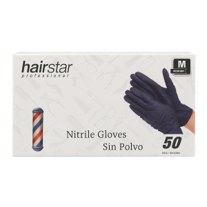 Hairstar Guantes Negros Nitrilo Talla M - 50 Un