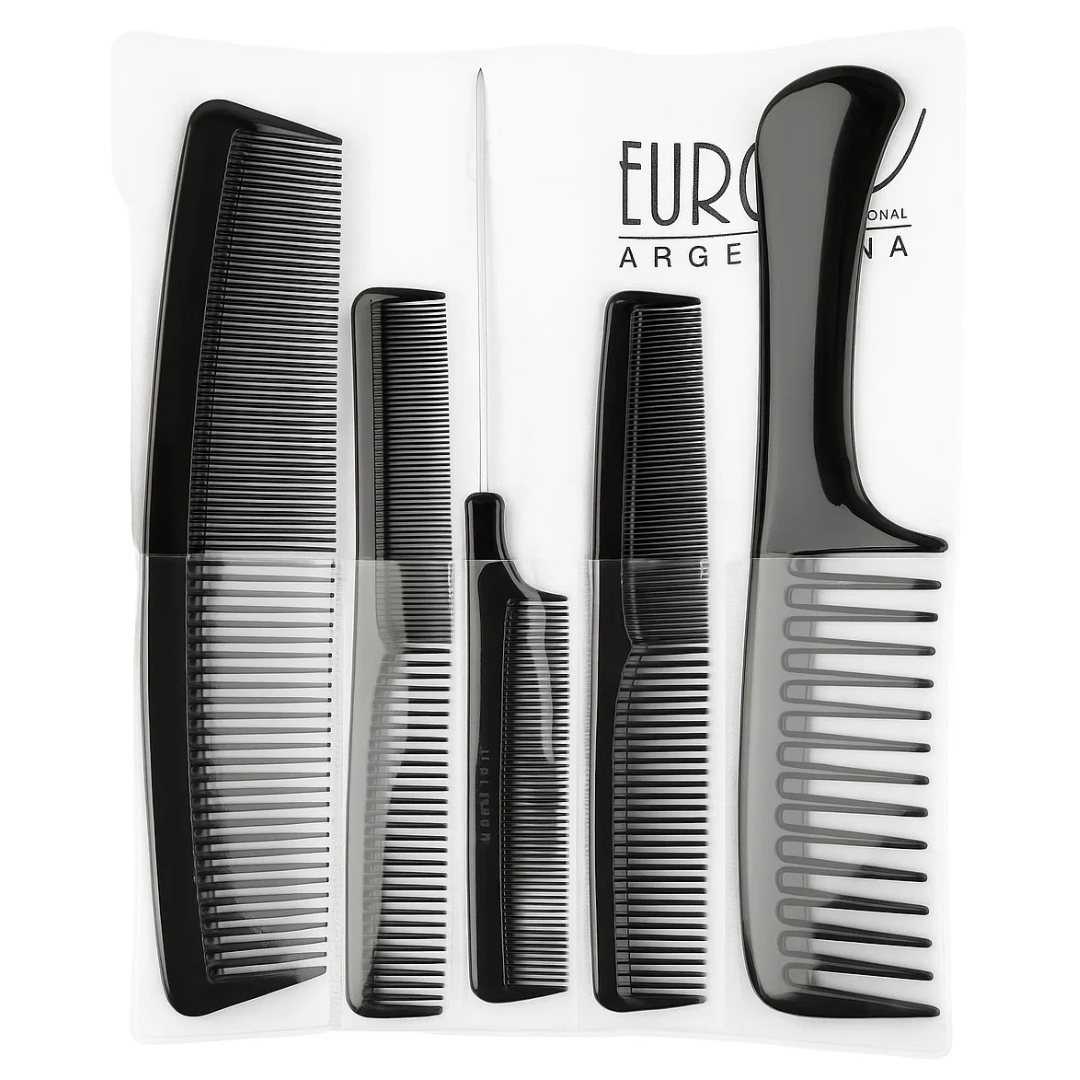 50951 - Eurostil Set 5 Peinetas Negras
