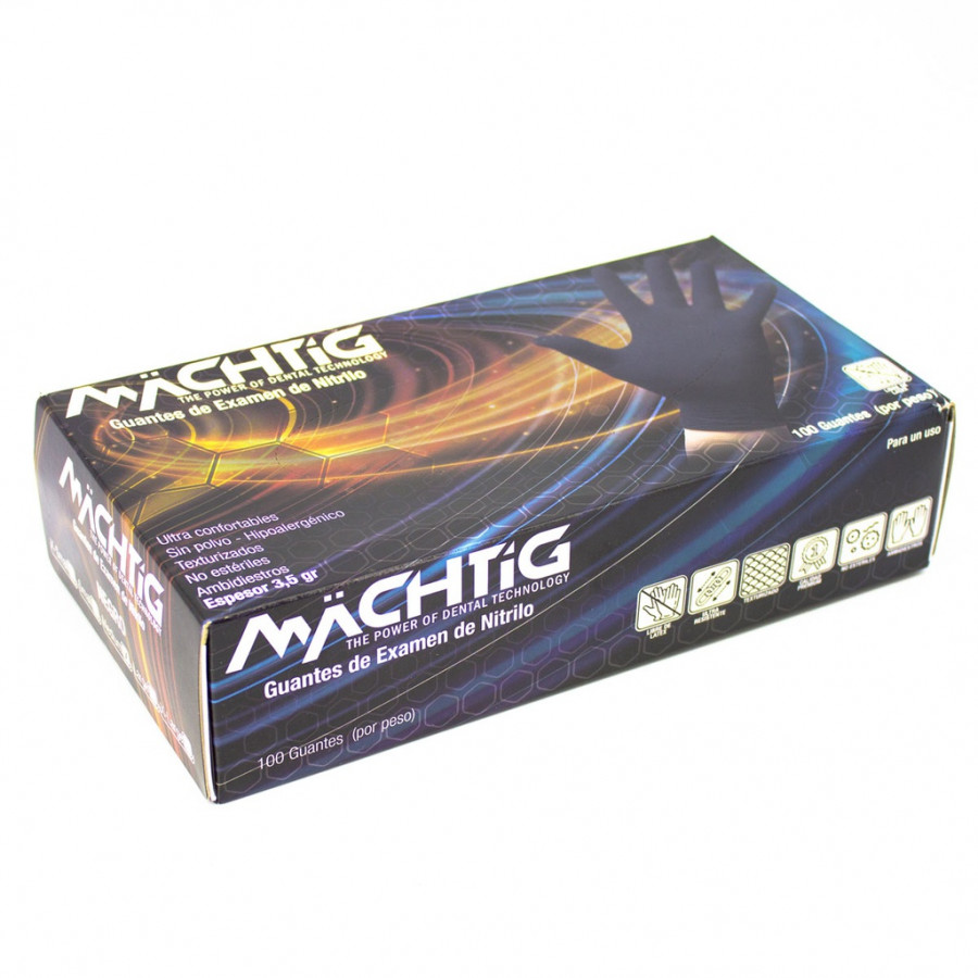 Machtig Guante Nitrilo Negro Talla M 100unds - Imagen 2