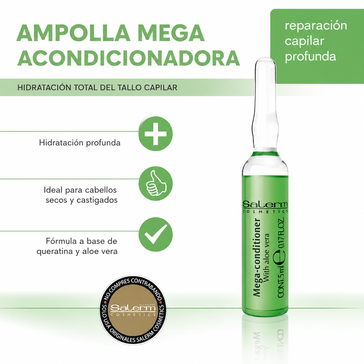 Salerm Ampolla Mega Acondicionadora Intensiva 5ml - Imagen 2