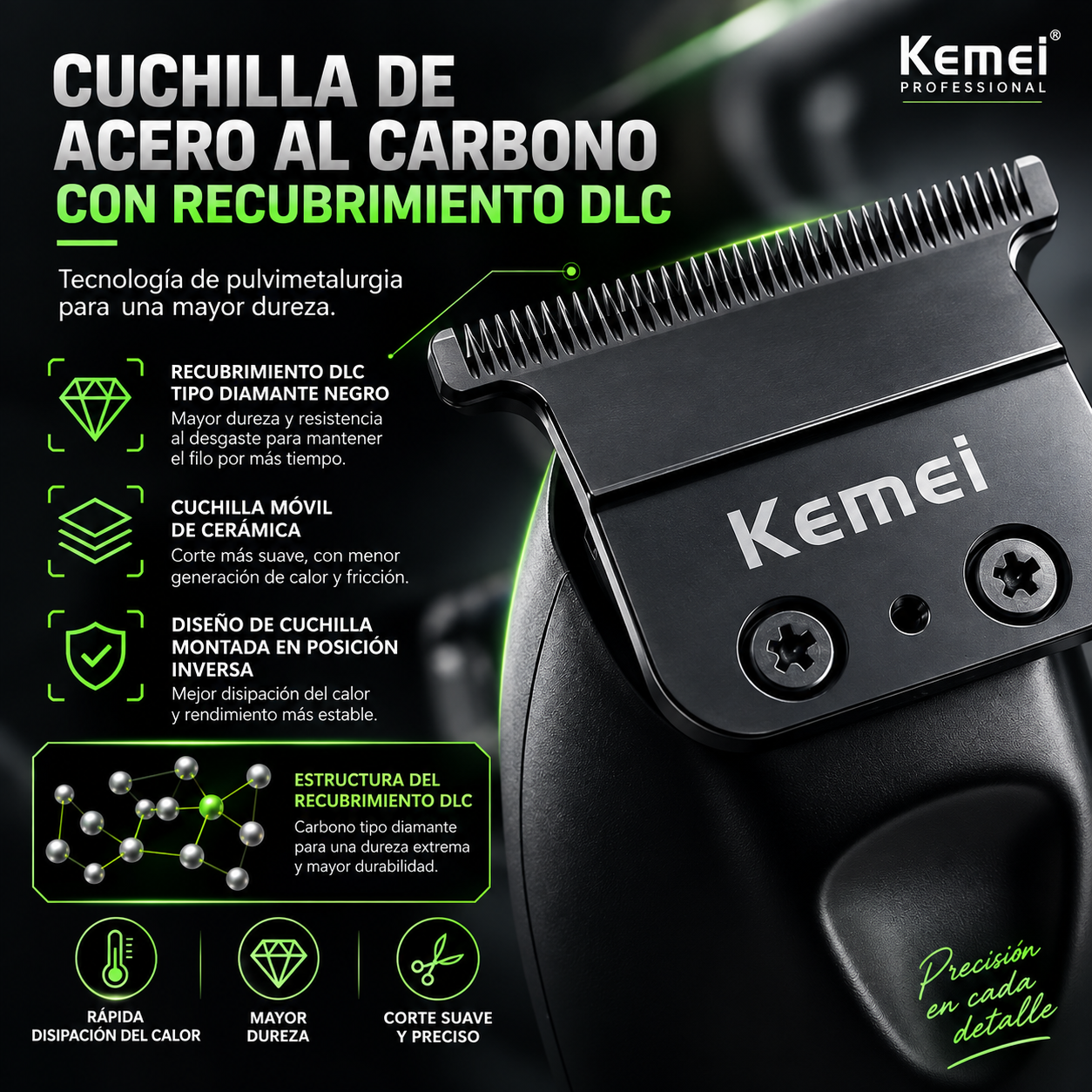 Desvelladora Kemei 7.500 Rpm Km-1385 - Imagen 3