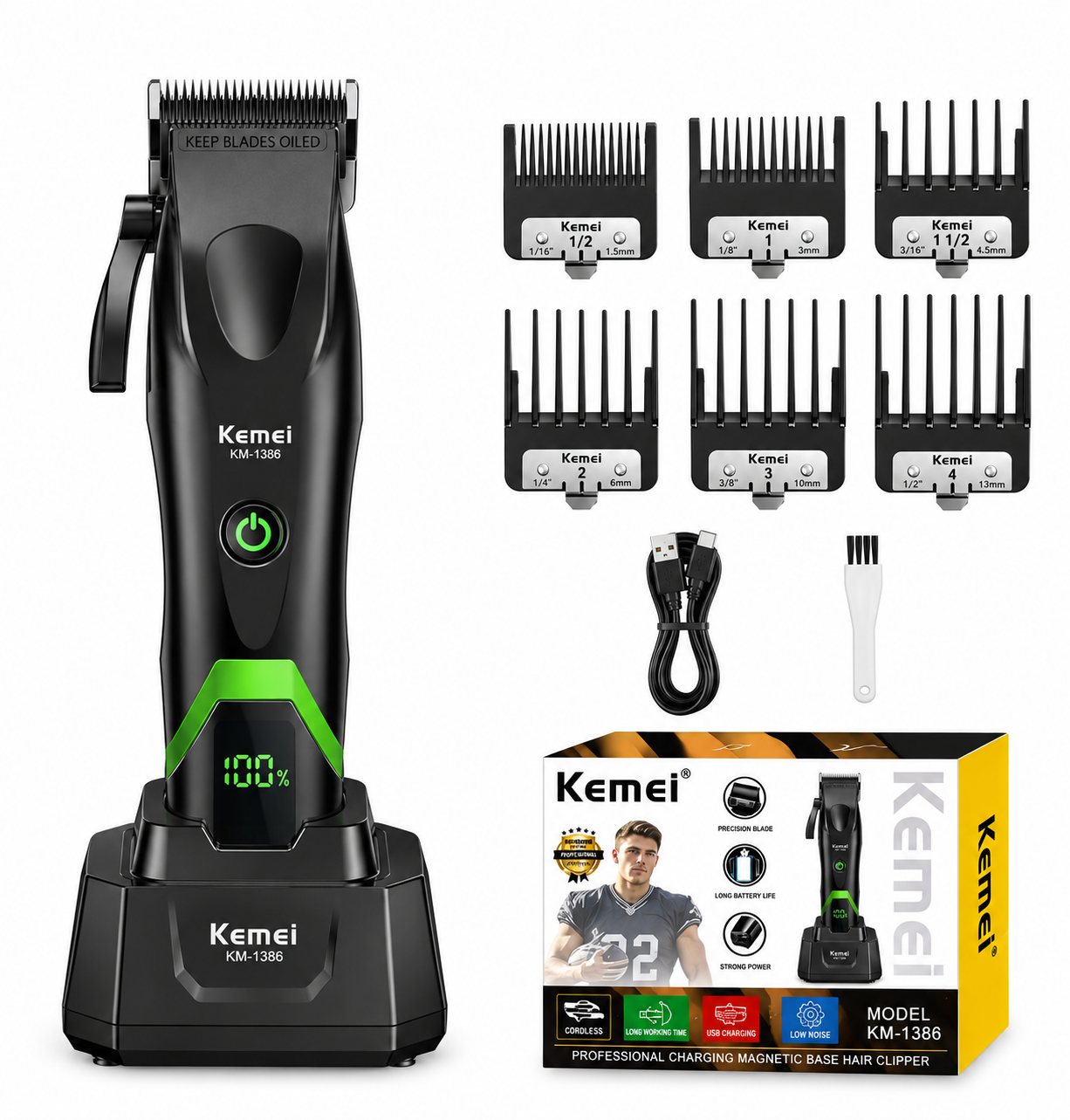 Cortadora De Pelo Kemei 7.500 Rpm Km-1386